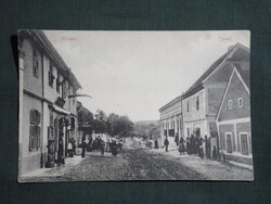 Képeslap,Tevel,Fő-utca részlet,Mittermayer Adolf kiadás,áruház,üzlet,bolt,utca látkép,részlet ,1910-