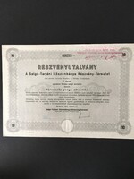 Salgó-Tarjáni Kőszénbánya Rt. Részvényutalvány 300 Pengő 1944.