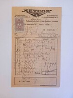 ZA615.27  Számla 1941-METEOR -Villamossági és Csillárgyár  R.T.  Bp. Podmaniczky utca 27