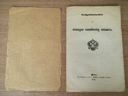 Szolgálatutasitás az országos csendőrség számára. Bécs 1850