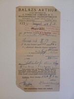 ZA615.28  Megrendelés - Balázs Arthur Turbator gyári képviselet - Dr. Sonleithner István  1924