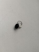 Antique silver jet earrings, single, 1 pc.