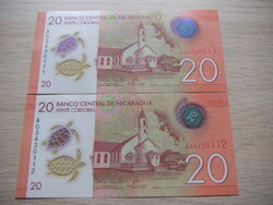 20    Centavo  2 db sorszámkövető 2014    Nicaragua