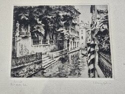 T. KRANZ-BÖHM Velence Rio delle erbe eredeti rézkarc