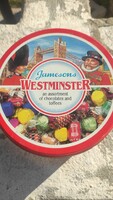 Westminster nagyméretű angol retro kerek fém doboz