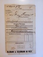 ZA615.7 Szállítólevél Frachtbrief 1863 Pest - Ullmann & Seligmann -Em. KRAUSZ,  Kaschau  Kassa