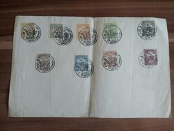 Emlékbélyegzés, 9 db bélyeg, IV. Károly király koronázása napján, 1916. december 30.
