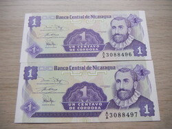 1     Centavo   2 db Sorszámkövető        Nicaragua