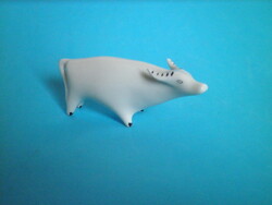 Hollóházi porcelán art deco bivaly figura