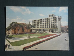 Képeslap,Kecskemét,Arany Homok szálló,hotel,étterem,park látkép,részlet, 1964-