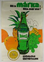 1L487 Retro nagyméretű MÁRKA üdítő reklám plakát 80 x 116 cm