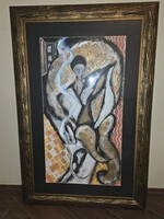 Contemporary painting by Robert Alföldi, polka dot boa