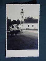 Képeslap,fotó,Apátvarasd,Szent Imre herceg templom,utca részlet, lovas szekér, 1920-