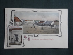 Képeslap,Sellye, Makovics J. István órás,ékszerész és látszerész üzlet,kiadás,1900-