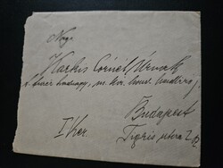 1910-es 10 Fillér bélyeg levélen Kassa