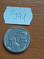 DÉL-AFRIKA 2 RAND 1990 Nagy kudu, Nikkellel bevont sárgaréz  S341