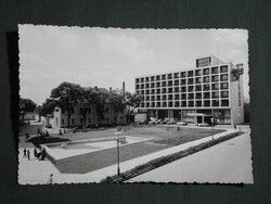 Képeslap,Kecskemét,Arany Homok szálló,étterem,park,utca látkép,részlet, 1964-