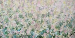 DÖMÖTÖR ANIKÓ TÜNDE, absztrakt, olajkép, 120x65cm, laminált farost, falécre rögzítve