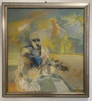 Leitner Sándor (1946- ) 68x63 cm EREDETI olajfetménye