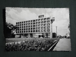 Képeslap,Kecskemét,Arany Homok szálló,étterem,park,utca látkép,részlet, 1964-