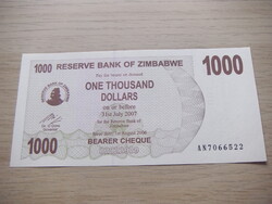 1000    Dollár     2007      Zimbabwe