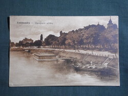 Képeslap,Szentendre,Dunaparti sétány,uszoda látkép,részlet,1905-  ,barna,