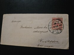 1910-es 10 Fillér bélyeg levélen Szeged