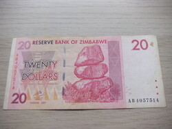 20    Dollár     2007      Zimbabwe