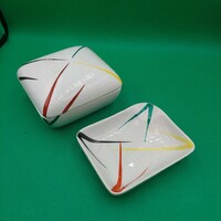 Retro  Budapesti Zsolnay/ Budapest Porcelángyár bonbonier és tálka
