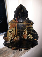 Kínai, jelenetes, összecsukható sarokpolc.