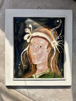 Enamel Female Portrait - Pál Lukász