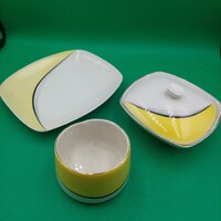 Gazder Antal Hollóházi  porcelán Ajándék szett, bonbonier, tálka