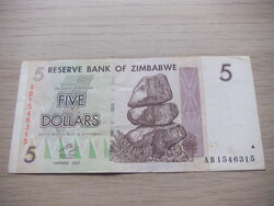 5    Dollár     2007      Zimbabwe