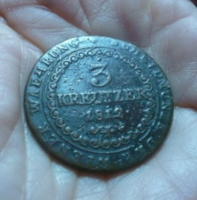 1812 / 3 Krajcár S Veret + Ajándék Érmetartó Doboz