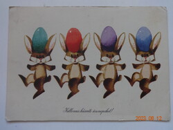 Régi grafikus húsvéti üdvözlő képeslap - Szilas Győző rajz