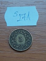 SVÁJC 5 RAPPEN 1918 Sárgaréz, CONFŒDERATIO HELVETICA  S271