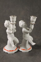 Porcelán puttós gyertyatartó pár 434