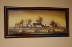 Ottó József Tanyavilág olaj festmény