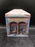 1996.retro fém lemez ház alakú SOPHIANAE cigaretta díszdoboz RITKA 15 x 12 X 9 cm. 3378b