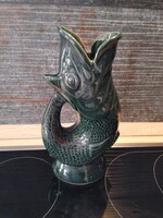 Majolica fish  halas porcelán  váza