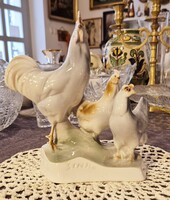 ZSOLNAY- SINKÓ BAROMFIUDVAR PORCELÁN FIGURA