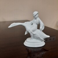 Fehér Herendi porcelán Ludas Matyi figura