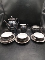 RW Bavaria Antik Art Deco Ezüstmázas Porcelán Teáskészlet, 3 személyes. 3365b