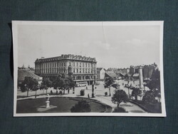 Képeslap,Győr,Vörös csillag szálló,park,utca látkép,részlet,1950-