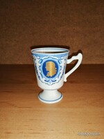 Jelzett porcelán manófüles talpas kávéscsésze (22/d)