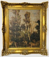 Zeller Mihály (1859-1915) garantáltan eredeti tájkép olajfestménye