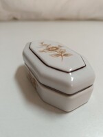 Hollóházi kis méretű porcelán gyűrűtartó, bonbonier, doboz