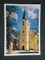 Képeslap,Lenti,Szent Mihály templom látkép,részlet, 1990-