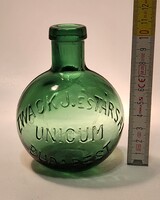 "Zwack J. és Társai Unicum Budapest" világoszöld kis likőrösüveg (3396)