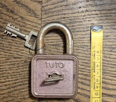Régi Elzett Művek TUTO feliratú lakat 10 cm /2 kulcs/